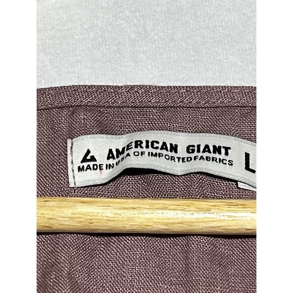 American Giant Linen Tie Dress Large Twilight Mauve Midi Shift Sleeveless A Line - Picture 7 of 8